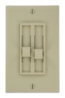 Leviton 6628-I SureSlide 300W Per Circuit Incandescent or 300VA Magnetic Low Voltage Dual slide-to-OFF Dimmer, Single Pole, Ivory