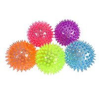 Jiecikou 5PCS Soft Spike Massage Balls Feet, Back, Neck, Hands - LED Flashing Stress Ball Toys Body Massager Rollers for Plantar Fasciitis, Spikey Muscle Therapy, Exercise, Yoga Random Color