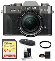 FUJIFILM X-T30 Mirrorless Digital Camera with XF 18-55mm Lens (Dark Silver) Bundle, Includes: SanDisk 64GB Extreme SDXC Memory Card, Card Reader and More