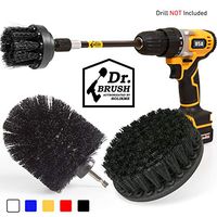 Holikme 4Pack Drill Brush Power Scrubber Cleaning Brush Extended Long Attachment Set All Purpose Drill Scrub Brushes Kit for Grout, Floor, Tub, Shower, Tile, Bathroom and Kitchen Surface Black