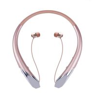 Bluetooth Headphones V4.1 Kikistep Retractable Headset Wireless Neckband Earbuds Sports Sweatproof Noise Cancelling Earphone with Mic (12 Hours Play Time, Rose Gold)