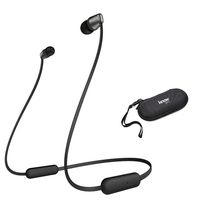 Sony WI-C310 Wireless in-Ear Headphones, Black (WIC310/B) with Hard Shell Earphone case bundlewith Hard Shell Earphone case Bundle