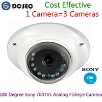 Analog 700TVL 180 degree Wide Angle Viewer Fish eye Surveillance Mini CCTV Dome Camera BNC TV Out