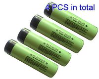 4 Pack of Authentic NCR18650B, 3400mAh 3.7V 8A, Flat Top,18650-battery, for Flashlight