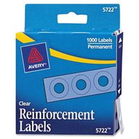 Avery Clear Self-Adhesive Reinforcement Labels, Round, Pack of 1000 (5722)