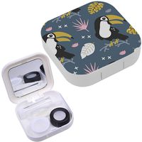 Portable Contact Lens Case Box Travel Kit Mirror + Bottle + Tweezers Container Holder [ Funny ]