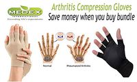 Medex Lab Inc Orthopedic Arthritis Compression Gloves All Day Relief (1 Black & 1 Beige)