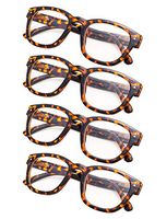 4-Pack Vintage Reading Glasses with Spring Hinges Tortoise +4.00