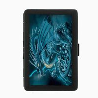 Black Color Metal Cigarette Case Holder Box Dragons Design-004