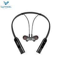 LYMOC Wireless Headset,Bluetooth Headphone Neckband Noise Cancelling Foldable Earpieces HiFi Stereo Megnet Metal Sports Waterproof Earphone 15Hr Playtime w/Mic for iPhone XiaoMi Samsung (Black)