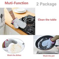 2 Package Magic Cloth Wash Gloves with Bristles Absorbent Quick Dry Rag, Heat Resistant Reusable Dish Washing Gloves for Kitchen, Bathroom, Pet, Disk, Car and Household Cleaning