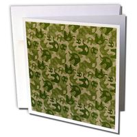 3dRose Army Green Elephants - Animals - Art - Greeting Cards, 6 x 6 inches, set of 12 (gc_60960_2)