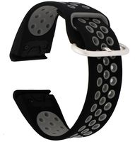 Veczom Compatible with Garmin Fenix 5 Band, 22mm Quick Release Soft Silicone Sport Replacement Bands for Fenix 5/Forerunner 935/Aproach S60/Quatix 5/Fenix 5 Plus/Instinct Watch Wristband (Black Grey)