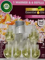 Air Wick Summer Delights Natural Essential Scented Oils, 6 Refills and 1 Warmer