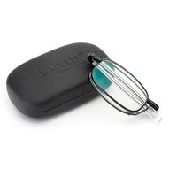 Reading Glasses Black Readers Compact Folding Unisex Glasses for Reading Blue Light Blocking Case Included (1.50x)