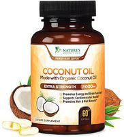 Coconut Oil Capsules, Extra Strength Organic Cold Pressed MCT Oil Pills 2000mg - Made in USA - Best Extra Virgin Coconut Oil Supplement to Support Weight, Skin, Hair - Non-GMO - 60 Softgels
