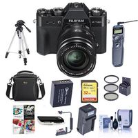 Fujifilm X-T20 Mirrorless Digital Camera Body, with XF 18-55mm F2.8-4 R LM OIS Lens, Black - Bundle with Camera Case, 32GB SDHC U3 Card, Spare Battery, Tripod, Remote Shutter Release, and More