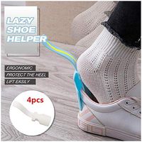 Lazy Shoe Helper Shoe Horn, Portable Shoe Lifting Helper Easy on Easy Off, Perfect Plastic Shoe Horn/Slider for Seniors, Elderly, Disabled, Pregnancy, Fits All Shoes (White, 4PC)