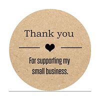 Thank You For Supporting My Small Business Stickers-Round 1,5 inches Kraft Thank You Stickers Roll Labels|Used For Business, Kraft Makers ,Online Sellers ,Boutiques, Small Shops (500pcs)