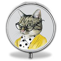 Pill Box, Cat Portable 3 Slots Pill Medicine Organizer Case