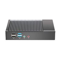 Mini PC Fanless Industrial Office Personal Small Desktop Computer with Aluminum Case, AMD A6-1450 Quad Core, HD-MI and VGA Ports WiFi 1000Mbps LAN, Extended RAM & SSD, with Windows 10 Pro License