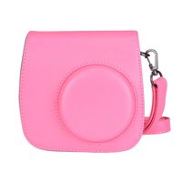Bsuuy Compatible Mini 8 8+ 9 Camera Case for Fujifilm Instax Mini 8 8+ 9 Instant Film Camera with Shoulder Strap and Photo Accessories Pocket (Flamingo Pink)