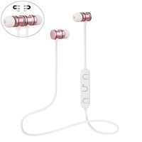 Choosebuy BT 4.1 Wireless Neckband Stereo Sport Earphone with mic and Magnetic, Noise Isolating, Sweatproof, Portable Sport In-Ear Earbuds Headphone + 4pcs Ear Caps for iPhone/Samsung, ect (Rose Gold)