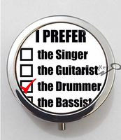 BlackKey I Prefer the Drummer 3-Compartment Decorative Pocket Gift Box Case Organizer for Pill, Color 1 -629