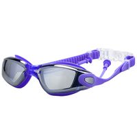 Fine Unisex Swimming Goggles,No Leaking Swim Goggles with UV Protection Wide View Adjustable Kids Swim Goggles for Women Youth (Purple)