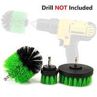 ETERNA 3Pc Drill Brush Set Cleaning Tool Attachment Kit for Scrubbing Cleaning Tile, Grout, Shower, Bathtub (Green)