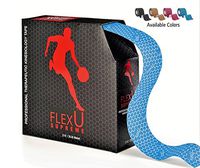 FlexU – Blue Kinesiology Tape; 115 feet Continuous Bulk Pack; Advanced Strength and Flexibility Properties; Longer Lasting, Pro Grade Therapeutic Synthetic Recovery Sports Tape