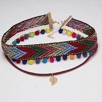 Fashion Weaving Choker Bib Mini Collar Ball Necklace Tassel Pendant Jewelry Prom Beautiful Cute Lovely Cheap Fashionable Beads Comfortable Accessory Daily Comfy