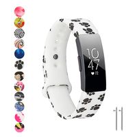Tkasing Compatible with Fitbit Inspire/Inspire HR/Ace 2 Band,Soft Silicone Strap Replacement Wristband Replacement for Fitbit Inspire HR (Paws, Large(7.1-8.7inch Wrist))