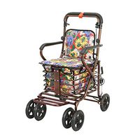 Rollator, Humanized Design with Storage Bag Adjustable Foldable Independent Brake Elderly Walker Rehabilitation Training (Color : B)