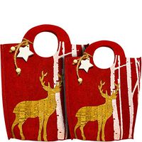 2-Bag Premium Christmas Gift Bags Set (Reindeer)