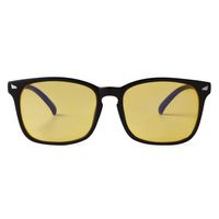 Blue Light Blocking Glasses Square Nerd Eyeglasses Frame Anti Blue Ray Computer Game Reading Glasses (Night Vision Lens Yellow)