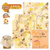 MelkTemn Bees Wrap Large Beeswax Food Storage Wraps Reusable Food Wraps Eco Friendly Beeswax Bag, Alternative to Plastic Bags for Sandwich, Cheese, Fruit, Bread, Snacks, and Bowls