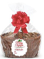 Extra Large Super Jumbo Clear Cello/cellophane Bags Gift Basket Packaging Bags Cello Bags 30 x 40 with Bows & Tags (Merry Christmas 2Pack)