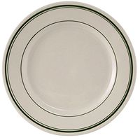 Yanco GB-9 Green Band 9.75" Dinner Plate, China, American White Color, Pack of 24
