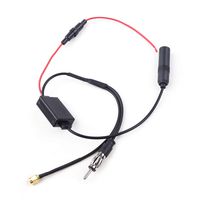 beler FM/AM DAB + Antenna Aerial Splitter Adapter Cable SMB Converter Car Radio Signal Amplifier