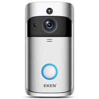 EKEN New Video Doorbell 2 720P HD WiFi Camera Real-Time Video Two-Way Audio Wide-Angle Lens Night Vision PIR Motion Detection App Control with Free Chime (Add Both to Cart) & Built-in 8GB Card