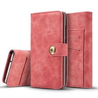 JUNXI Phone case Phone Cover Retro Magnetic Detachable Horizontal Flip Leather Case for Huawei P30 Pro, with Card Slots & Wallet & Photo Frame (Green) Full Body Protection (Color : Red)