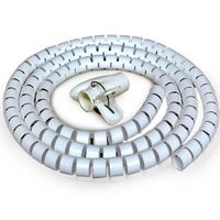 5ft Split Loom Cable Wrap, White, 30mm Diameter, Cable Management Wraps with Tool