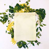 Cotton Drawstring Bags, Biodegradable and Reusable Premium Quality Muslin Double Drawstring Bags (8”x12”) (PACK OF 25)