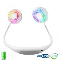 USB Led Neck Fan, XXMANX Personal Flexible Battery Powered Hands-Free Fan for Outdoor Traveling Office Home,1 Year Warranty (White)