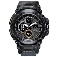 Psalmtrading SMAEL Multi-Function Men’s/Women's Sports Analog Quartz Dual Display Waterproof Watches LED Backlight 1708 Camouflage (Gray)