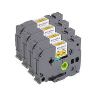 Molshine Compatible Tze Fluorescent Adhesive Tape,Replacement for Brother P-Touch TZeC31 TZe-C31 TZC31 TZ-C31 Laminated Label Tape,Black on Fluorescent Yellow,12mm x 5m (1/2 inch x 16.4 feet),4 Pack