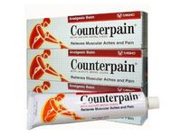 COUNTERPAIN, Hot Heat Analgesic Warm Balm Cream Muscle Pain Tension Relief 120g. (3 Packs) by Counterpain