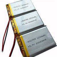 100ea Rechargeable Battery 5X37X59mm 1200mAH 3.7V Battery 1.2AH liPo Battery with Protect Circuit Board and Wires no Connector