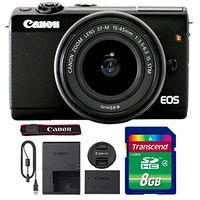 Canon EOS M100 Mirrorless Digital Camera with 15-45mm Lens (Black) + 8GB Memory Card